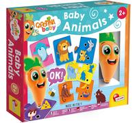 NSIECD-Lisciani - CAROTINA BABY- Jeu Educatif Intéractif Bébé Animaux avec Stylo Parlant Lumineux Carotina - Pour Enfants dès 2 Ans ¿ 10 Puzzles de 2 Pièces ¿ Quiz Interactif Apprendre les Bébé Anima