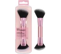 Nsiecd-Real Techniques Pinceau Finition Éventail Biseauté, Outil Maquillage 2-En-1 Pour Blush, Bronzer & Contour, Utilisable Avec Liquide, Crème & Poudre, Végan, Sans Cruauté, Format Voyage, 1 Pièce