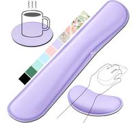 NSIECD-Repose Poignet Clavier, Reposes-Poignets Souris Ergonomique en Mousse à Mémoire, Support Tapis de Clavier Repose Gel Coude avec Base Antidérapant en PU pour Bureau Gamer, Ordinateur, Violet