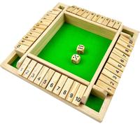Nsiecd-Shut The Box 4 Joueurs -Jeux De Société En Bois Classique-Jeu De Dés-Jeu De Rassemblement De La Famille-Jouet De Voyage-Convient À La Formation En Logique Mathématique Pour Enfants