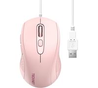 NSIECD-Souris avec câble, 3600 DPI Optical Business Mouse Ergonomique Filaire avec 6 Boutons, 4 Niveaux DPI réglables, Plug & Play, pour Ordinateur Portable/PC/Mac - Rose