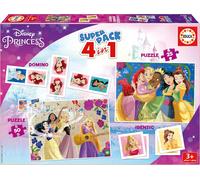 Nsiecd-- Superpack Disney Princess, Jeux De Société Et Puzzles Pour Enfants: Domino, Identique À 28 Cartes Et 2 Puzzles De 25 Et 50 Pièces. Jeu Pour Enfants Pour 3, 4 Et 5 Ans (19683)