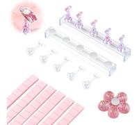 Nsiecd-Support Ongles Capsules 2pcs Supports Magnétique En Press On Nails Kit Nail Art Présentation Pour Ongles Capsules Support De Pratique D'ongle Stand Présentoir À Ongle Acrylique Avec 48 Pcs Adh