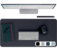 NSIECD-Tapis de bureau grand format : Sous-main de bureau imperméable, antidérapant, tapis clavier et souris pour bureau ou maison. Durable, résistant aux rayures, facile à nettoyer (80x40cm, noir)