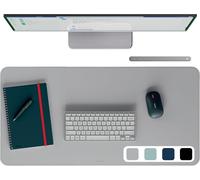 NSIECD-Tapis de bureau grand format : Sous-main de bureau imperméable antidérapant, tapis clavier souris pour bureau ou maison. Durable, résistant aux rayures, facile à nettoyer (80x40cm, gris clair
