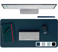 NSIECD-Tapis de bureau grand format : Sous-main de bureau imperméable antidérapant, tapis clavier souris pour bureau ou maison. Durable, résistant aux rayures, facile à nettoyer (80x40cm, bleu foncé
