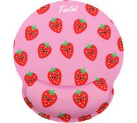 NSIECD-Tapis de Souris Ergonomique Gel Fraise avec Design Joyeux et Très Douce - Tapis Souris Kawai Repose Poignet Gel Lavable à la Main et antidérapant - Cadeaux Filles et Femmes