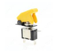 NSIXSURIM Interrupteur à levier LED éclairé pour voiture, bateau, camion, avec couvercle rabattable, jaune, 12 V, 20