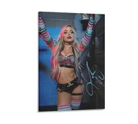 NSKDJSE Liv Morgan Poster sur toile avec autographe pour décoration de chambre à coucher, bureau, chambre, cadeau 30 x 45 cm