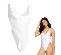 NSKRKOW Body String Femme Maillot de Corps Combinaisons Transparent Extensible Confort Thong Leotard Bodysuit High Cut Body Femme Débardeur sans Manche
