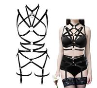 NSKRKOW Femmes Corps Harnais Soutien-gorgeOrgie Lingerie Jarretière Élastique Soutien-Gorge Punk Gothic Fête Dance Orgie Costume