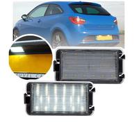 NSLUMO 2 pcs Blanc 7000 K Voiture ampoule de licence de plaque immatriculation CANBUS pour Seat Altea Arosa Ibiza Cordoba Leon Toledo III Auto lampe de plaque immatriculation 18smd