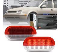 NSLUMO 2pcs Blanc Rouge Led Porte Lumières De Courtoisie Sous Lampes D'avertissement Pour V/W Golf MK3 MK4 Jetta Beetle Touran Polo Vento Pour Skoda Octavia Seat Leon