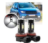 Nslumo Ampoules Antibrouillard LED H11 Compatibles Avec Dacia Sandero Stepway Logan MCV Lodgy - Blanc Xénon Canbus 2x Phares Pour Conduite