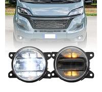 NSLUMO bloc LED antibrouillard et feu de jour LED pour F/iat Ducato Doblo | Talento pare-chocs avant bloc réflecteur antibrouillard clignotant feux DRL de jour feu verre clair 6000K blanc xénon 2PCS