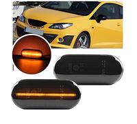NSLUMO Clignotant latéral LED compatible avec Seat Ibiza 6J ST Leon Arosa Mii Cordoba Citigo Clignotant répétiteur Feu latéral Clignotant 2 pièces Lentille fumée