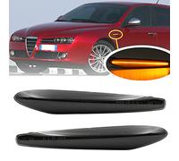 NSLUMO Clignotant latéral LED répétiteur feu de signalisation latéral latéral fumé compatible avec Alfa Ro.meo 159 Sportwagon Spider Type 939 05-11
