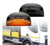 NSLUMO Clignotants latéraux LED pour Renault Premium Midlum Kerax Mascott C/D/K/T-Series Camions lourds 2x Lentille Fumée côté répéteur marqueur clignotant lampe