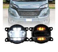 NSLUMO Feu antibrouillard LED DRL Feux diurnes pour Fiat Ducato Doblo Talento Pare-chocs avant Réflecteurs antibrouillard Ensemble Clignotants DLR Feu de circulation 2x Fumé