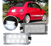 NSLUMO feux de plaque LED blancs pour F/iat 500c 2013-2019 verre clair | plug-and-play étanches IP67 E4 68228930AA 68228931AA 68146206AA 68212034AA 2PCS