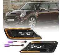 NSLUMO Indicateurs latéraux Led Répéteur Feu de position pour 2016-2021 Mini Clubman F54 One Cooper S D SD ALL4 Steptronic JCW Ambre Dynamique Led Clignotant Lampe 2pcs Fumée Lentille