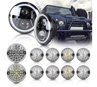 NSLUMO kit complet de phare LED halo 7 pouces pour L/and Rover Defender | 90/110 1990-2016 verre noir avant arrière clignotants stop/arrière antibrouillard recul feux de position E4 10PCS