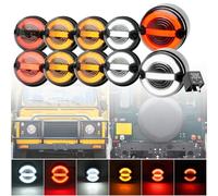 NSLUMO kit de feux LED halo pour L/and Rover Defender 90 110 130 1995-2016 | avant LED position clignotant latéral clignotant arrière feu stop verre fumé étanches IP67 LR048188 10PCS