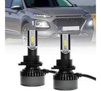 NSLUMO Kit de phares LED H7 pour Hyundai i30 Kona Santa Fe Blanc/Ambre Switchback Ampoule LED 6000K Tout en un H7 LED Canbus Phare de croisement H7 Halogène Remplacement