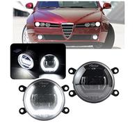 NSLUMO LED Antibrouillard DRL Feux Diurnes Compatible avec Alfa Ro.meo 159 Brera Spider 2005 2006 2007 2008 LED Anneau Halo Conduite en cours d'exécution DLR Lumière Approuvé E4 2PCS