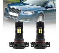 NSLUMO Led DRL Feux de stationnement diurnes Ampoules pour Aud A3 8P 2008 2009 2010 2011 2012 5202 PS24W PS19W 5201 H16 2Pcs Blanc Canbus LED Lumières du jour DLR Lampe de ville Ampoules Phares
