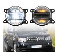 NSLUMO LED Feu antibrouillard DRL Feux diurnes pour Land Ro.ver Ran.ge Ro.ver L322 Freelander 2 Discovery 4 Pare-chocs avant Réflecteurs antibrouillard Clignotants DLR Feu de circulation 2x