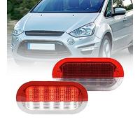Nslumo Lot de 2 lampes de courtoisie LED blanches/rouges sous les lampes d'avertissement compatibles avec Fo.rd S-MAX 2006-2014 pour Fo.rd Galaxy 1995-2014 OEM P/N: 1M21-13751-AA 6M21-15218-AA
