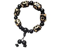 NSNYDNZ Bracelet, Bracelets de Perles, Bracelet tibétain en Agate Ancienne à Trois Yeux Dzi
