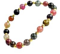 NSNYDNZ Cadeaux pour Femmes, Bracelet en Tourmaline Naturelle Rouge et Agate Citrine améthyste Love 7 Bracelet Talisman Prospérité Argent Chance 2023 Nouveaux Bijoux de Vacances de Luxe(Tourmaline)