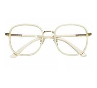 NSNYDNZ Lunettes de Lecture, Lunettes de Lecture surdimensionnées for Femme, rectangulaires Tendance +1,0, incassables, Anti-Bleu, Rose/Blanc(Beige,1)