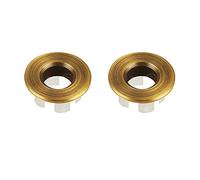 NSODOO Garniture de lavabo pour lavabo Couvercle de trop-plein Insert en laiton dans le trou Bouchons ronds Bronze 2 PCS
