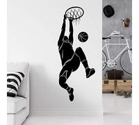 NSRJDSYT Basketball Sport Sticker Mural Joueur de Basket-Ball Silhouette Autocollant Mural garçons Chambre décor Vinyle Basket-Ball décoration Murale décalcomanies 105x42cm