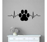 NSRJDSYT Chien Patte Impression Battement de Coeur Vinyle Art décor à la Maison Stickers muraux animalerie vétérinaire fenêtre Stickers Amovibles peintures murales Papier Peint 160x56cm