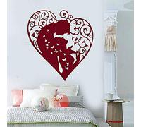 NSRJDSYT Couple Sticker Mural Coeur Amour Amoureux Homme et Femme Papillons Porte fenêtre Vinyle Autocollants Chambre Salon décor à la Maison Art 42x45cm