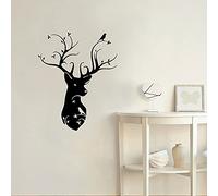NSRJDSYT Forêt Cerf Sticker Animaux Oiseaux Mystique Nature Art Porte Fenêtre Vinyle Autocollants Enfants Chambre Pépinière Bureau Décor À La Maison 42x51cm