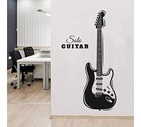 NSRJDSYT Guitare Solo Silhouette Autocollant Mural Autocollant Art Instrument de Musique pour la décoration de Salle de Musique Amovible 57x141cm