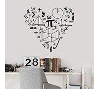 NSRJDSYT Mathématiques Amour Motif Stickers Muraux pour L'école Mathématiques Vinyle Sticker Décor Ados Chambre Salle De Classe Décoration Art Peintures Murales 74x83cm