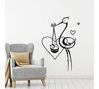 NSRJDSYT Oiseau Cigogne bébé Amour Stickers muraux pour maternité hôpital pépinière Vinyle Sticker Mural décor Salon Chambre décoration 74x107cm