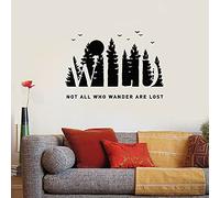 NSRJDSYT Oiseaux Sapins Vinyle Sticker Mural Nature Sauvage Forêt Phrase Stickers Muraux Décor À La Maison Salon Chambre Peintures Murales 78x54cm
