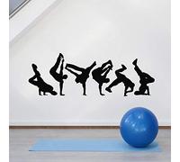 NSRJDSYT Pause Danse Sticker Mural Silhouette Danseur de Rue Salle de Danse ado Chambre décor à la Maison Vinyle fenêtre Autocollants Mural 57x162cm