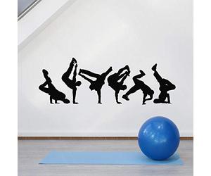 NSRJDSYT Pause Danse Sticker Mural Silhouette Danseur de Rue Salle de Danse ado Chambre décor à la Maison Vinyle fenêtre Autocollants Mural 57x162cm