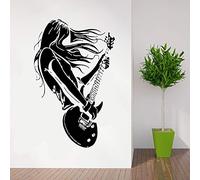 NSRJDSYT Rock Musique Sticker Mural Vinyle Rock Personnage Autocollant Mural Guitare Amateurs de Musique Art Maison Salon décoration Autocollant 91x57cm