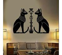 NSRJDSYT Sticker Mural Chambre Chats égyptiens Bastet Egypte Ancienne Dieu Vinyle Stickers muraux décoration de la Maison Salon peintures murales Amovibles 74x52cm