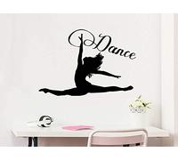 NSRJDSYT Sticker Mural Danse Femme Fille Silhouette Danse Gymnastique acrobatie Vinyle Autocollant Stickers décor à la Maison Studio Danse Art 96x66cm