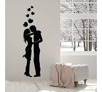 NSRJDSYT Sticker Mural en Vinyle Baisers Couple Amour Amour Romantique Coeurs Stickers muraux pour Chambre décoration Design Affiche 150x42cm